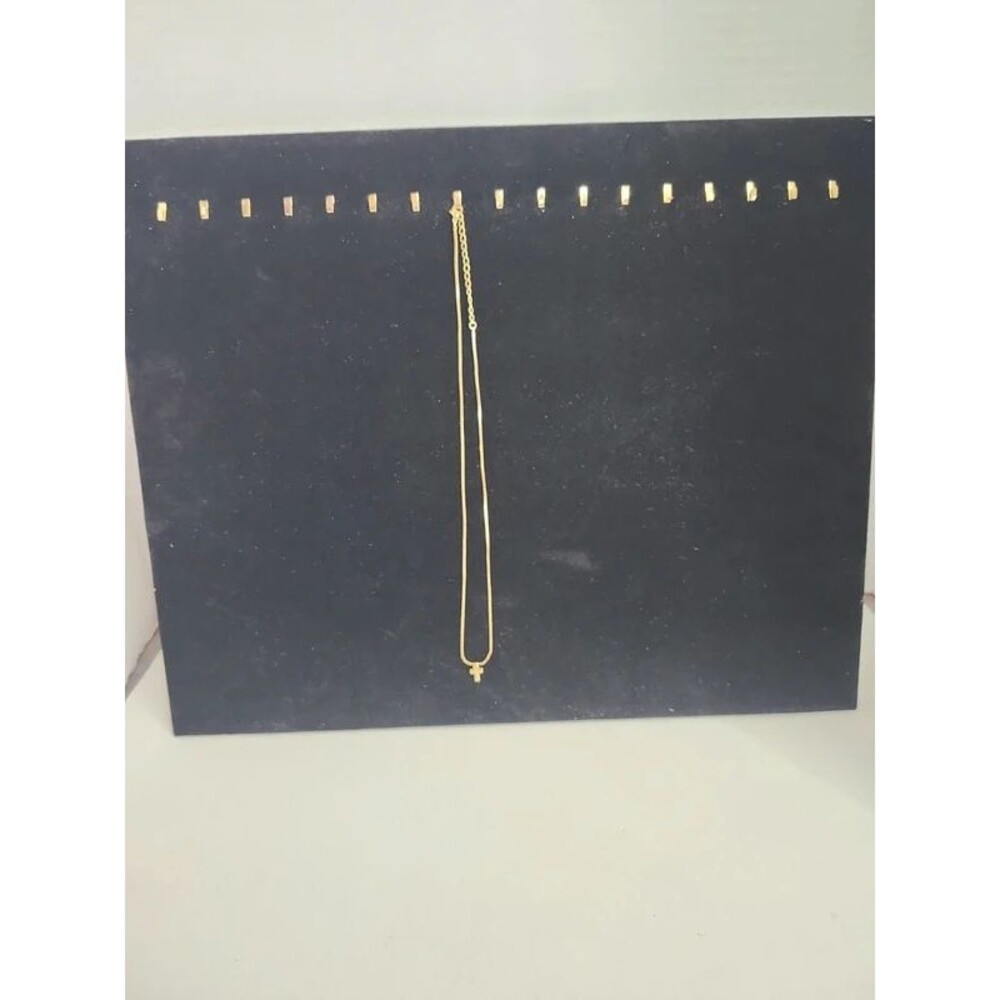 18 inch gold tone cross necklace